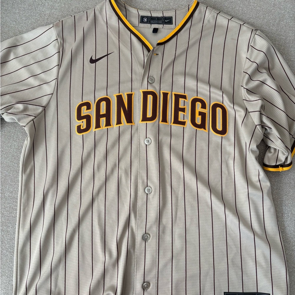 Nike Gray and Black Striped Button Down Shirt